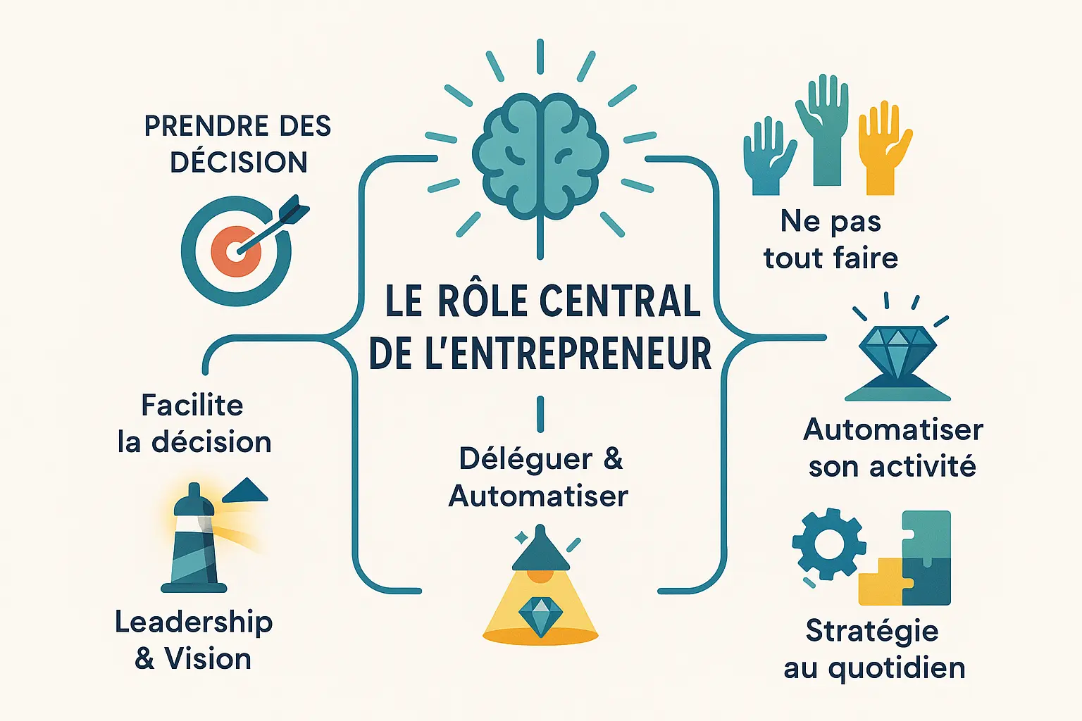 Illustration du rôle central de l'entrepreneur dans la stratégie
