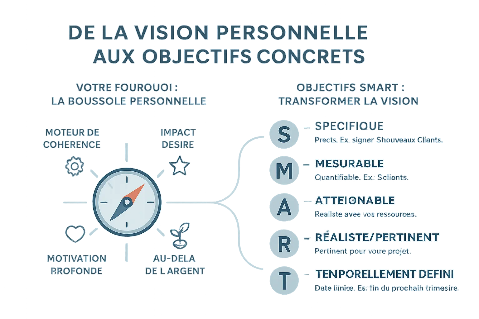 Illustration de la vision personnelle aux objectifs concrets